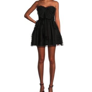Elegant Strapless Black Dress